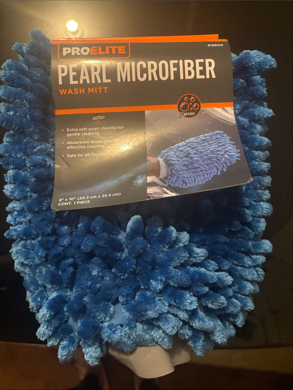 ProElite Pearl Microfiber Wash Mitt in Blue